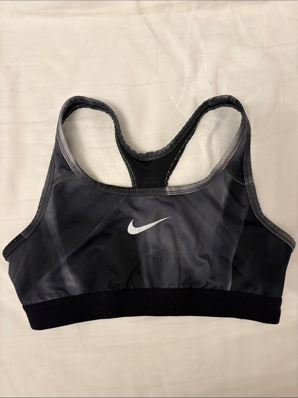 Nike Women's Black Gray Dri-FIT Sports Bra
